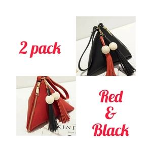 Gift Pack - set of 2 cute triangle wristlet clutch bag